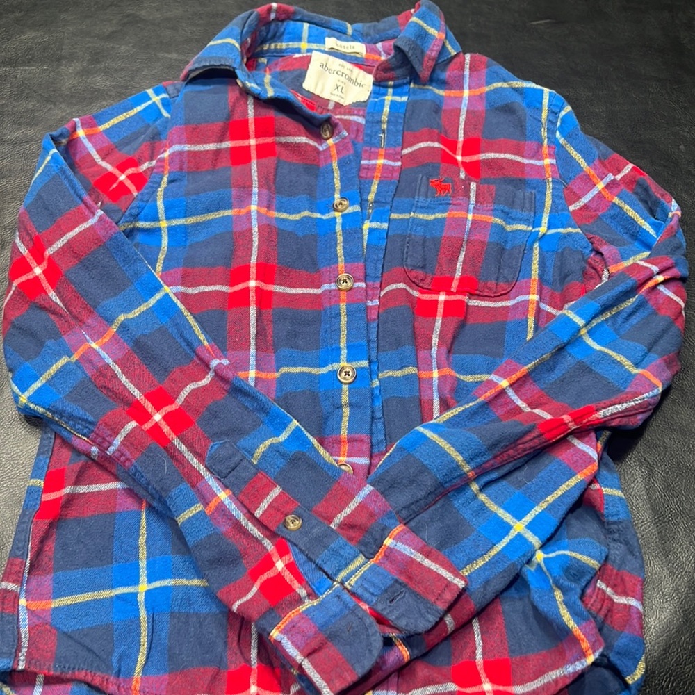 Think Fall!!  Boys Abercrombie Flannel Shirt!